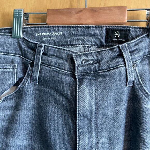 AG Adriano Goldschmied Prima Ankle Cigarette Size 30 R Gray Denim Split Hem - Picture 4 of 11